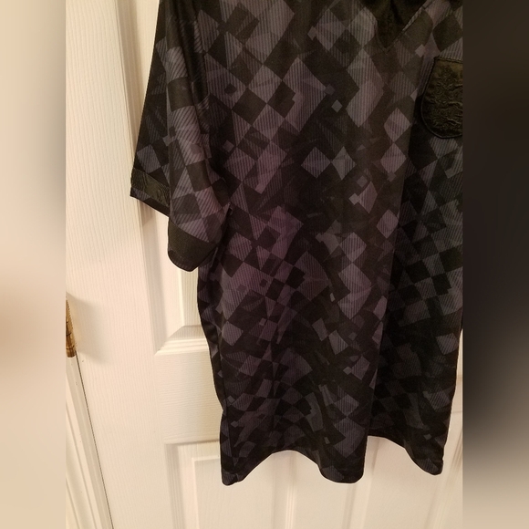 Score Draw Official Men's Retro Football Polo  Shirt Size Large Gray Black - Picture 6 of 12